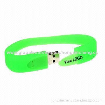 Promotional OEM Logo Bracelet Rubber USB Flash Drive with 5 Years Warranty